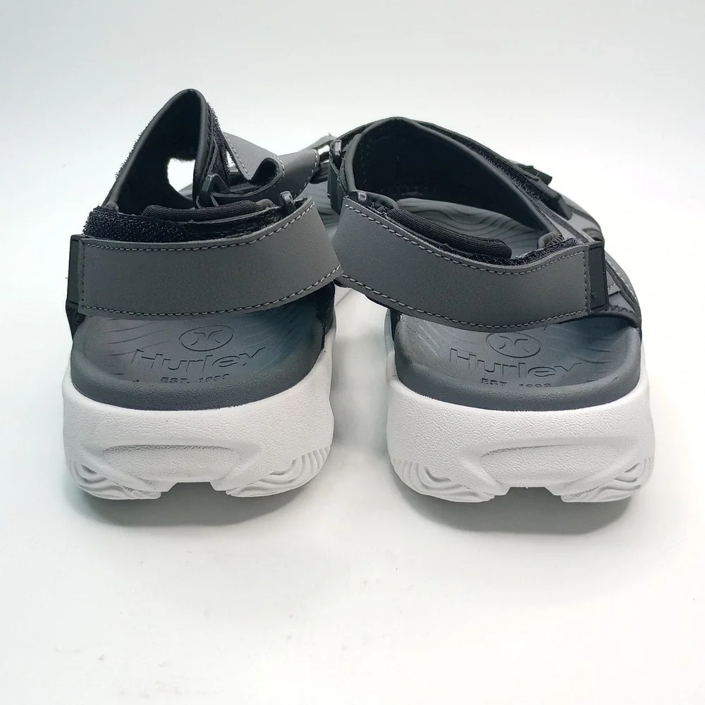 Hurley Oceanside Sport Sandal Men Size 13 Grey Black Adjustable Straps 1961927
